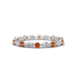Load image into Gallery viewer, thin-marquise-and-round-eternity-wedding-band-with-orange-sapphire-in-white-gold-FDEWB9403GSAOR-NL-WG

