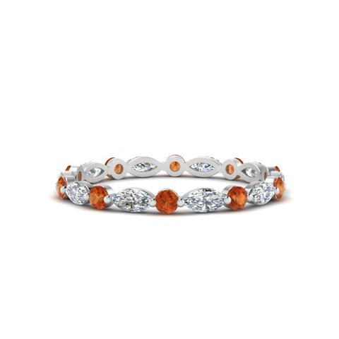 thin-marquise-and-round-eternity-wedding-band-with-orange-sapphire-in-white-gold-FDEWB9403GSAOR-NL-WG
