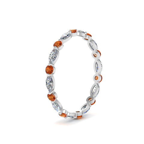 thin-marquise-and-round-eternity-wedding-band-with-orange-sapphire-in-white-gold-FDEWB9403GSAORANGLE2-NL-WG