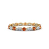 Load image into Gallery viewer, thin-marquise-and-round-eternity-wedding-band-with-orange-sapphire-in-yellow-gold-FDEWB9403GSAOR-NL-YG