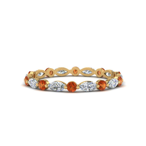 thin-marquise-and-round-eternity-wedding-band-with-orange-sapphire-in-yellow-gold-FDEWB9403GSAOR-NL-YG