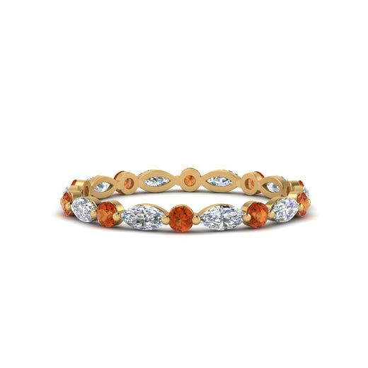 thin-marquise-and-round-eternity-wedding-band-with-orange-sapphire-in-yellow-gold-FDEWB9403GSAOR-NL-YG