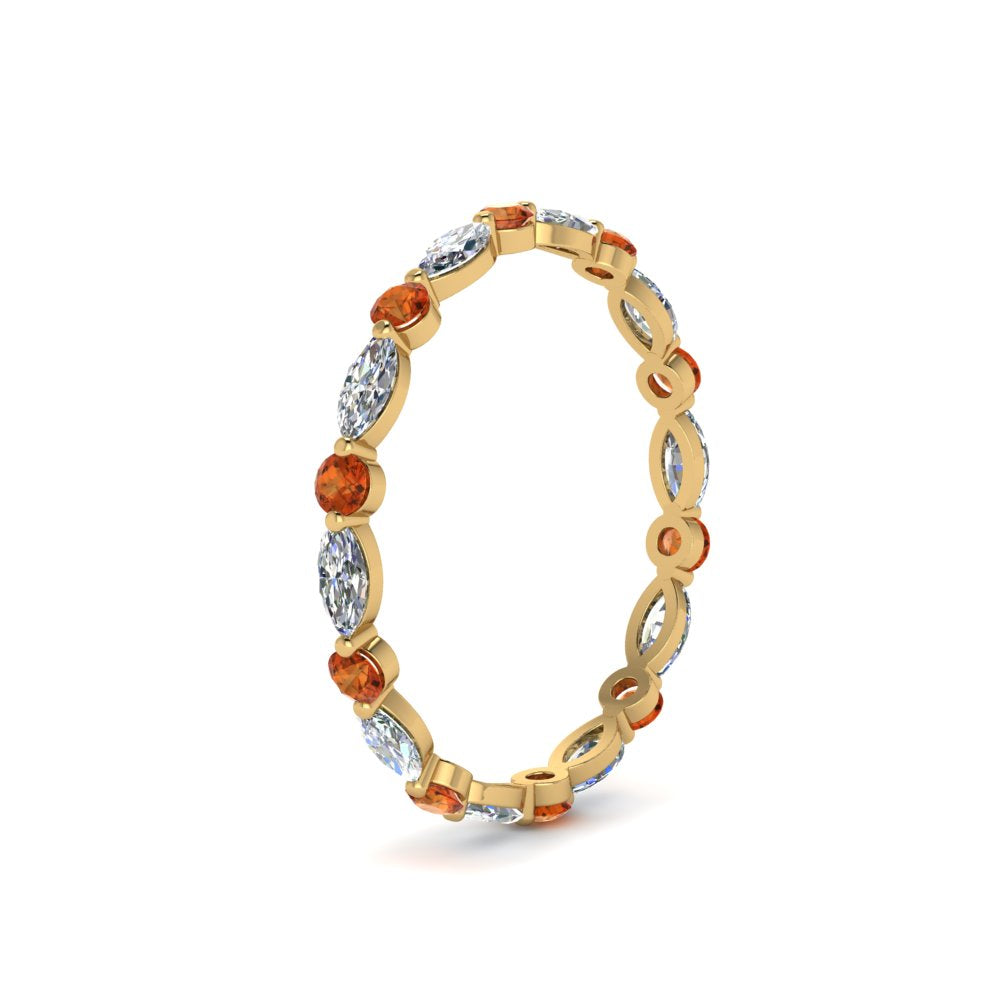 thin-marquise-and-round-eternity-wedding-band-with-orange-sapphire-in-yellow-gold-FDEWB9403GSAORANGLE2-NL-YG