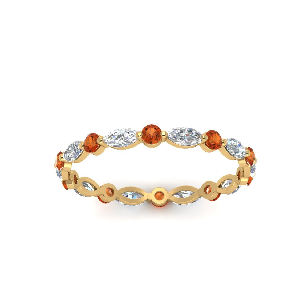 thin-marquise-and-round-eternity-wedding-band-with-orange-sapphire-in-yellow-gold-FDEWB9403GSAORANGLE5-NL-YG