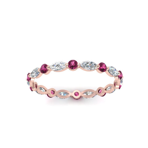 thin-marquise-and-round-eternity-wedding-band-with-pink-sapphire-in-rose-gold-FDEWB9403GSADRPIANGLE5-NL-RG