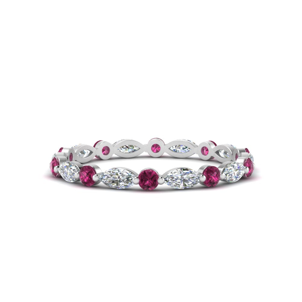 thin-marquise-and-round-eternity-wedding-band-with-pink-sapphire-in-white-gold-FDEWB9403GSADRPI-NL-WG
