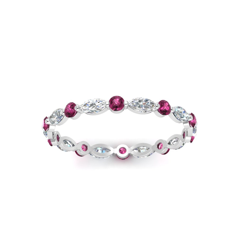 thin-marquise-and-round-eternity-wedding-band-with-pink-sapphire-in-white-gold-FDEWB9403GSADRPIANGLE5-NL-WG