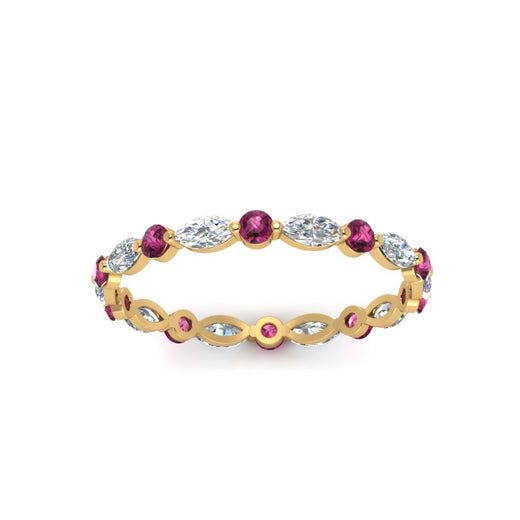 thin-marquise-and-round-eternity-wedding-band-with-pink-sapphire-in-yellow-gold-FDEWB9403GSADRPIANGLE5-NL-YG