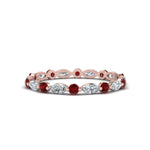 Load image into Gallery viewer, thin-marquise-and-round-eternity-wedding-band-with-ruby-in-rose-gold-FDEWB9403GRUDR-NL-RG
