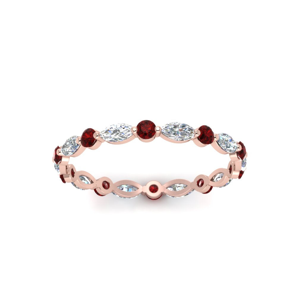 thin-marquise-and-round-eternity-wedding-band-with-ruby-in-rose-gold-FDEWB9403GRUDRANGLE5-NL-RG