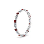 Load image into Gallery viewer, thin-marquise-and-round-eternity-wedding-band-with-ruby-in-white-gold-FDEWB9403GRUDRANGLE2-NL-WG
