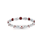 Load image into Gallery viewer, thin-marquise-and-round-eternity-wedding-band-with-ruby-in-white-gold-FDEWB9403GRUDRANGLE5-NL-WG
