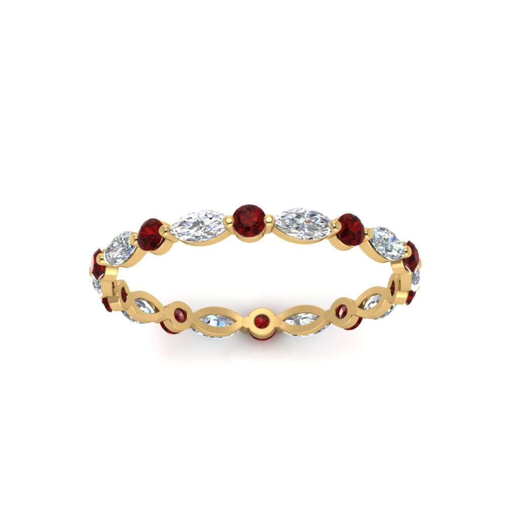 thin-marquise-and-round-eternity-wedding-band-with-ruby-in-yellow-gold-FDEWB9403GRUDRANGLE5-NL-YG