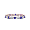 Load image into Gallery viewer, thin-marquise-and-round-eternity-wedding-band-with-sapphire-in-rose-gold-FDEWB9403GSABL-NL-RG