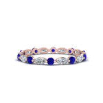 Load image into Gallery viewer, thin-marquise-and-round-eternity-wedding-band-with-sapphire-in-rose-gold-FDEWB9403GSABL-NL-RG
