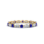 Load image into Gallery viewer, thin-marquise-and-round-eternity-wedding-band-with-sapphire-in-yellow-gold-FDEWB9403GSABL-NL-YG
