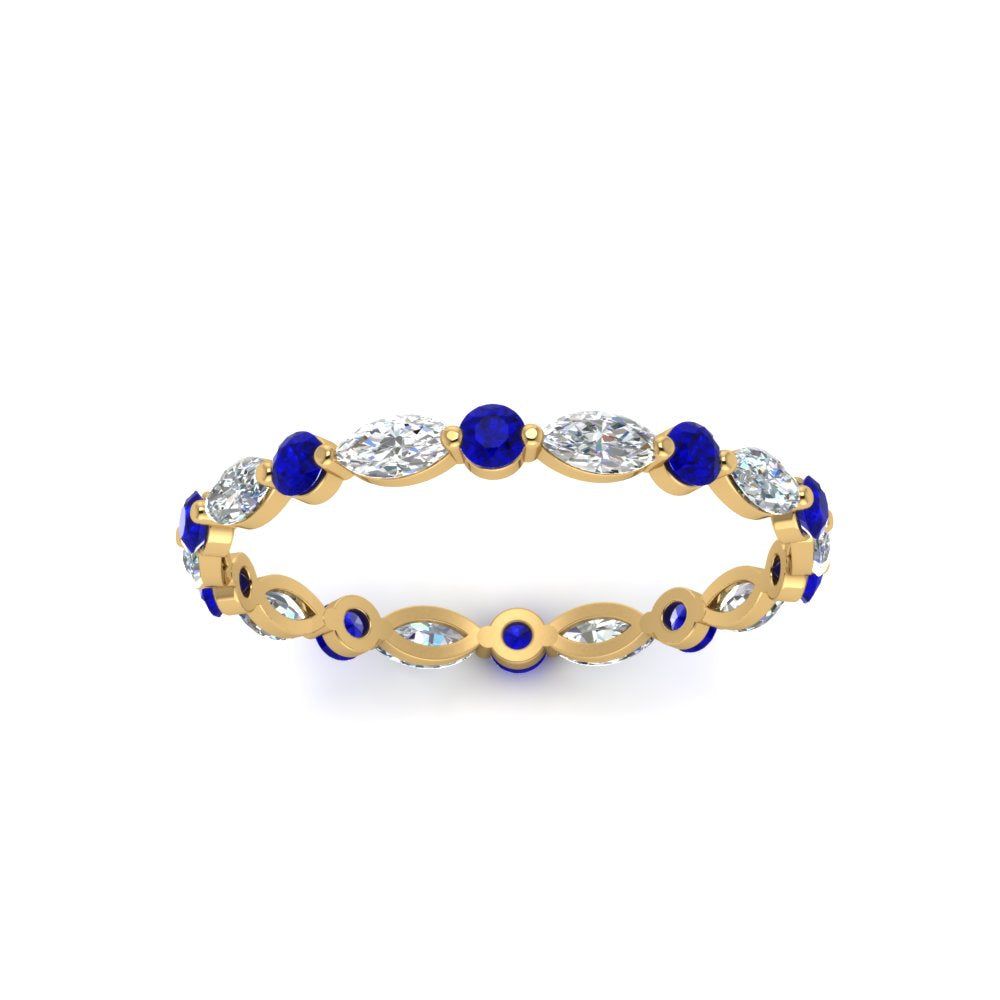 thin-marquise-and-round-eternity-wedding-band-with-sapphire-in-yellow-gold-FDEWB9403GSABLANGLE5-NL-YG
