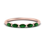 Load image into Gallery viewer, thin-marquise-emerald-wedding-band-in-rose-gold-FD9346GEMGR-NL-RG
