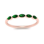 Load image into Gallery viewer, thin-marquise-emerald-wedding-band-in-rose-gold-FD9346GEMGR-NL-RG
