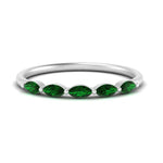 Load image into Gallery viewer, thin-marquise-emerald-wedding-band-in-white-gold-FD9346GEMGR-NL-WG
