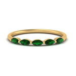 Load image into Gallery viewer, thin-marquise-emerald-wedding-band-in-yellow-gold-FD9346GEMGR-NL-YG
