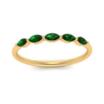 Load image into Gallery viewer, thin-marquise-emerald-wedding-band-in-yellow-gold-FD9346GEMGR-NL-YG
