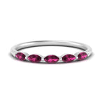 Load image into Gallery viewer, thin-marquise-pink-sapphire-wedding-band-in-white-gold-FD9346GSADRPI-NL-WG
