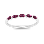 Load image into Gallery viewer, thin-marquise-pink-sapphire-wedding-band-in-white-gold-FD9346GSADRPI-NL-WG

