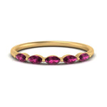 Load image into Gallery viewer, thin-marquise-pink-sapphire-wedding-band-in-yellow-gold-FD9346GSADRPI-NL-YG
