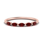 Load image into Gallery viewer, thin-marquise-ruby-wedding-band-in-rose-gold-FD9346GRUDR-NL-RG
