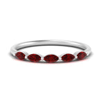 Load image into Gallery viewer, thin-marquise-ruby-wedding-band-in-white-gold-FD9346GRUDR-NL-WG
