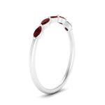 Load image into Gallery viewer, thin-marquise-ruby-wedding-band-in-white-gold-FD9346GRUDR-NL-WG
