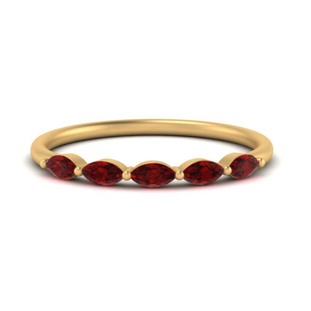 thin-marquise-ruby-wedding-band-in-yellow-gold-FD9346GRUDR-NL-YG