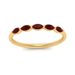 Load image into Gallery viewer, thin-marquise-ruby-wedding-band-in-yellow-gold-FD9346GRUDR-NL-YG
