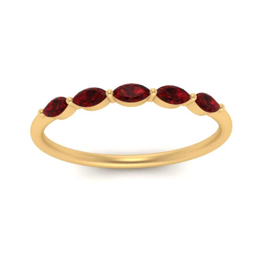 thin-marquise-ruby-wedding-band-in-yellow-gold-FD9346GRUDR-NL-YG