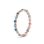 Load image into Gallery viewer, thin-marquise-stackable-wedding-band-with-blue-topaz-in-rose-gold-FDEWB9403GICBLTO-NL-RG.jpg
