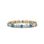 Load image into Gallery viewer, thin-marquise-stackable-wedding-band-with-blue-topaz-in-yellow-gold-FDEWB9403GICBLTO-NL-YG.jpg
