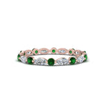 Load image into Gallery viewer, thin-marquise-stackable-wedding-band-with-emerald-in-rose-gold-FDEWB9403GEMGR-NL-RG.jpg
