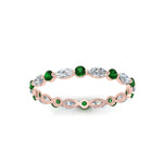 Load image into Gallery viewer, thin-marquise-stackable-wedding-band-with-emerald-in-rose-gold-FDEWB9403GEMGR-NL-RG.jpg
