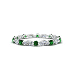 Load image into Gallery viewer, thin-marquise-stackable-wedding-band-with-emerald-in-white-gold-FDEWB9403GEMGR-NL-WG.jpg
