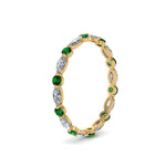 Load image into Gallery viewer, thin-marquise-stackable-wedding-band-with-emerald-in-yellow-gold-FDEWB9403GEMGR-NL-YG.jpg

