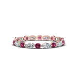 Load image into Gallery viewer, thin-marquise-stackable-wedding-band-with-pink-sapphire-in-rose-gold-FDEWB9403GSADRPI-NL-RG.jpg
