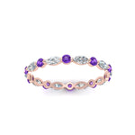 Load image into Gallery viewer, thin-marquise-stackable-wedding-band-with-purple-topaz-in-rose-gold-FDEWB9403GVITO-NL-RG.jpg
