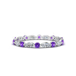 Load image into Gallery viewer, thin-marquise-stackable-wedding-band-with-purple-topaz-in-white-gold-FDEWB9403GVITO-NL-WG.jpg
