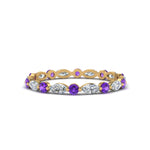 Load image into Gallery viewer, thin-marquise-stackable-wedding-band-with-purple-topaz-in-yellow-gold-FDEWB9403GVITO-NL-YG.jpg
