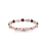 Load image into Gallery viewer, thin-marquise-stackable-wedding-band-with-ruby-in-rose-gold-FDEWB9403GRUDR-NL-RG.jpg
