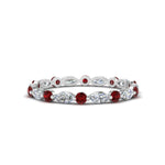 Load image into Gallery viewer, thin-marquise-stackable-wedding-band-with-ruby-in-white-gold-FDEWB9403GRUDR-NL-WG.jpg

