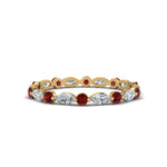 Load image into Gallery viewer, thin-marquise-stackable-wedding-band-with-ruby-in-yellow-gold-FDEWB9403GRUDR-NL-YG.jpg
