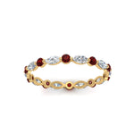 Load image into Gallery viewer, thin-marquise-stackable-wedding-band-with-ruby-in-yellow-gold-FDEWB9403GRUDR-NL-YG.jpg
