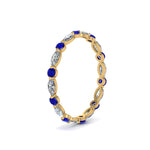 Load image into Gallery viewer, thin-marquise-stackable-wedding-band-with-sapphire-in-yellow-gold-FDEWB9403GSABL-NL-YG.jpg
